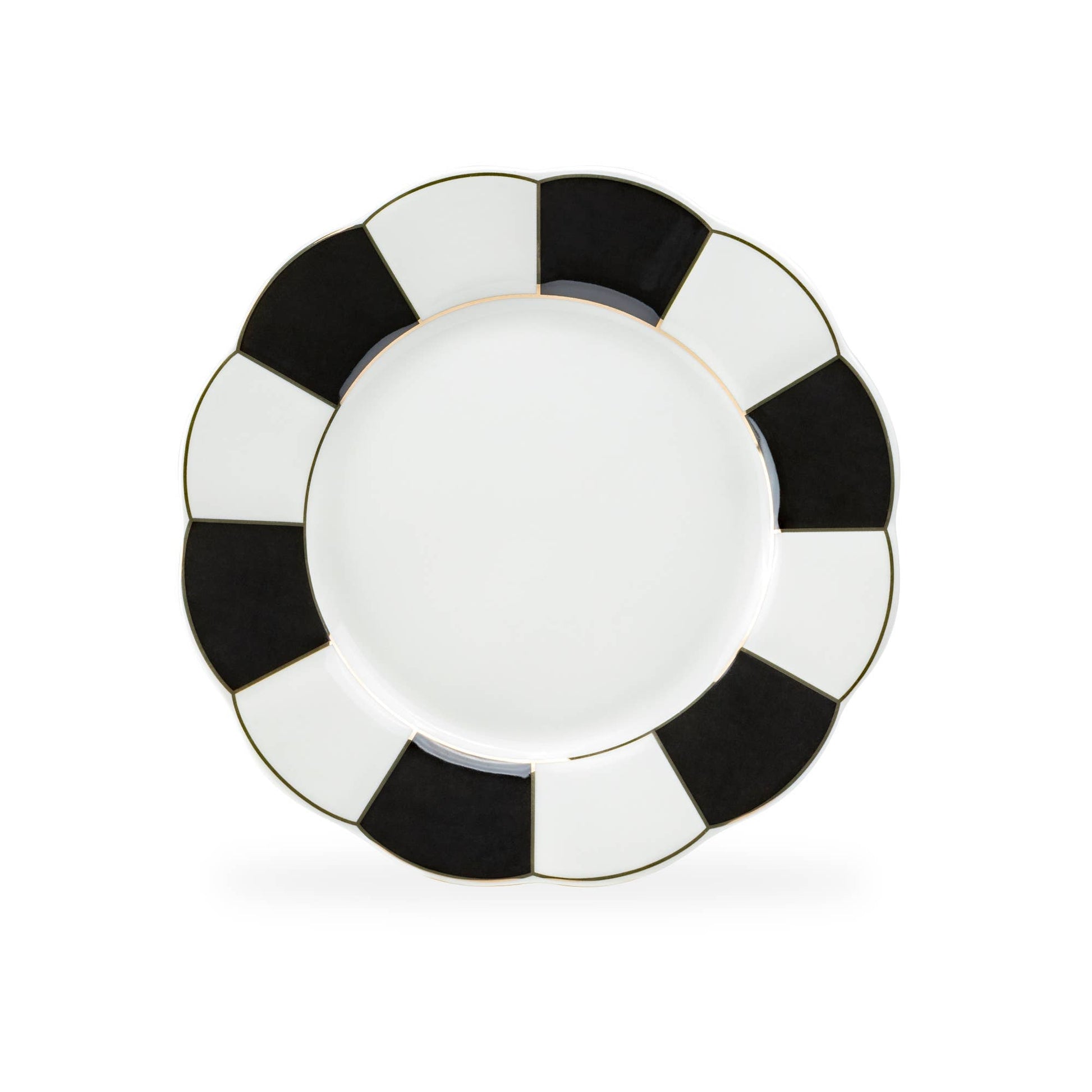 Grace Teaware Black & White Scallop Dessert Plate - Loren Estes Studio